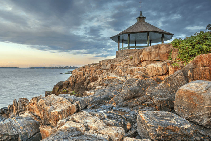 Larchmont Manor Park gazebo on the long island sound